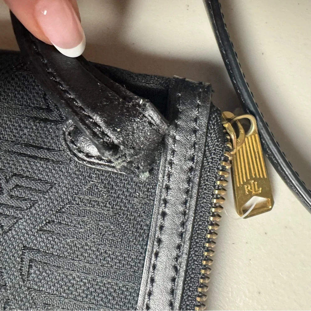 Lauren Ralph Lauren Vintage small Black Messenger Bag with Gold‎ Crossbody